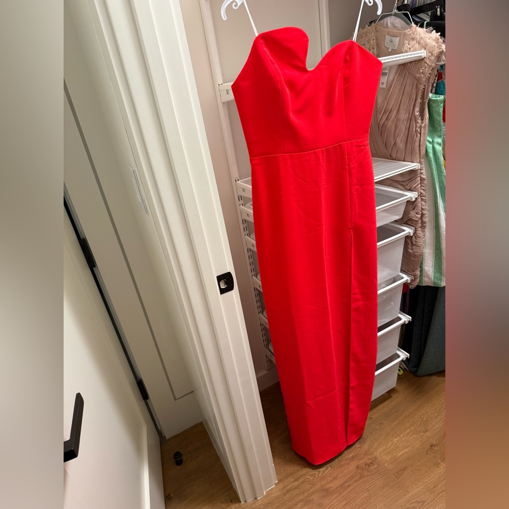 Amanda Uprichard Strapless Red Dress